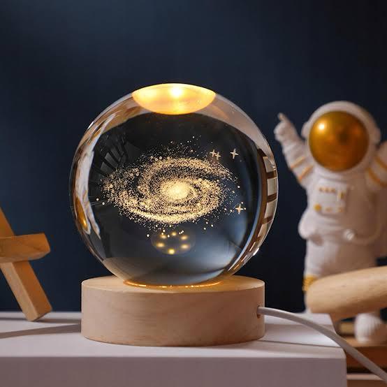 3D Galaxy Crystal Ball LED Night Light
